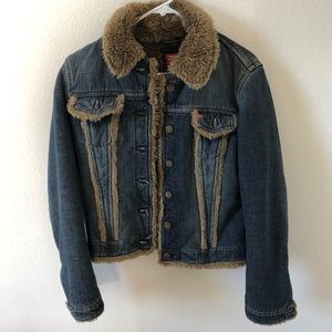 Miss Sixty fur jean jacket M